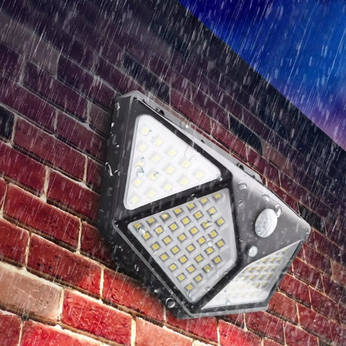 MULTIFUNKSJONELL SOLARLAMP - VANNTETT LED HAGELYS MED BEVEGELSESENSOR | Luvikno