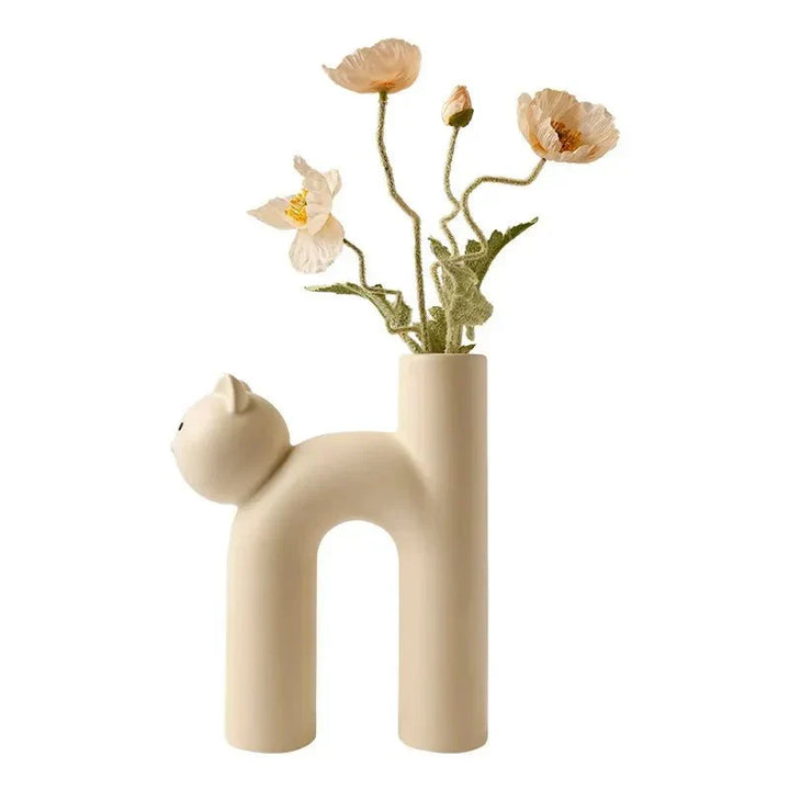 H-formet kattevase dekorasjon - Moderne keramisk borddesign | Luvikno