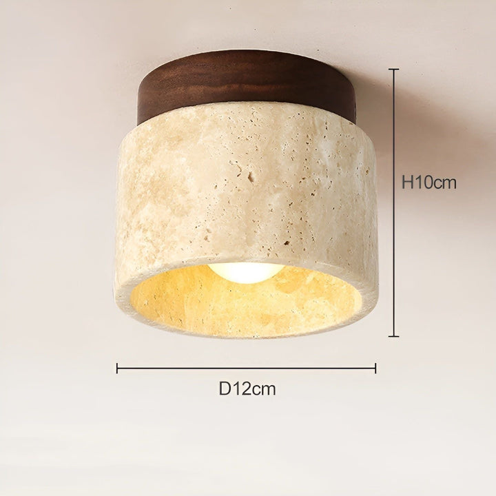 LumiStone - Wabi Sabi Gul Marmor Japansk Taklampe | Luvikno