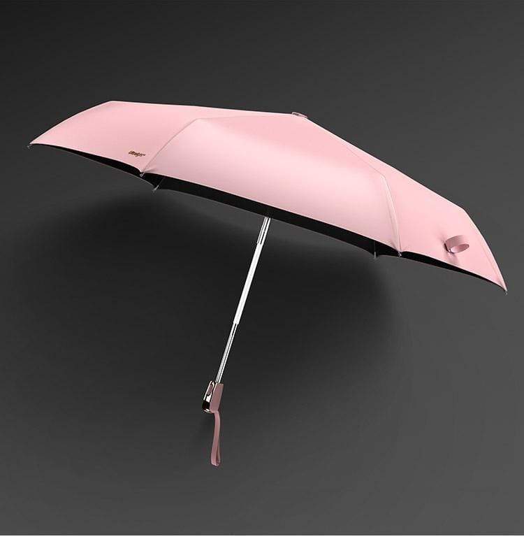 Sammenleggbar vindproof UV reiseregnetropp rosa Luvikno
