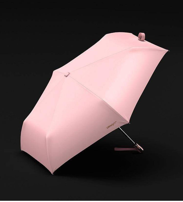 Sammenleggbar vindproof UV reiseregnetropp rosa Luvikno