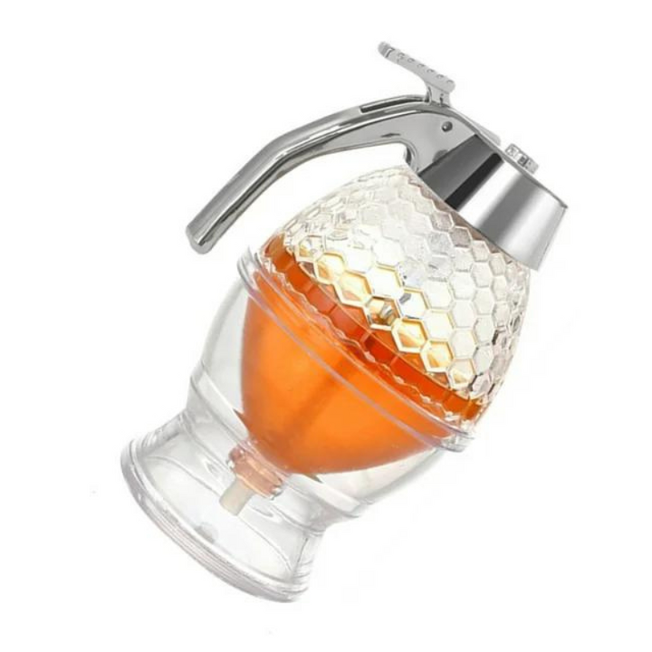 Dryppfri honningdispenser med bikube-design – 200 ml plast | Luvikno