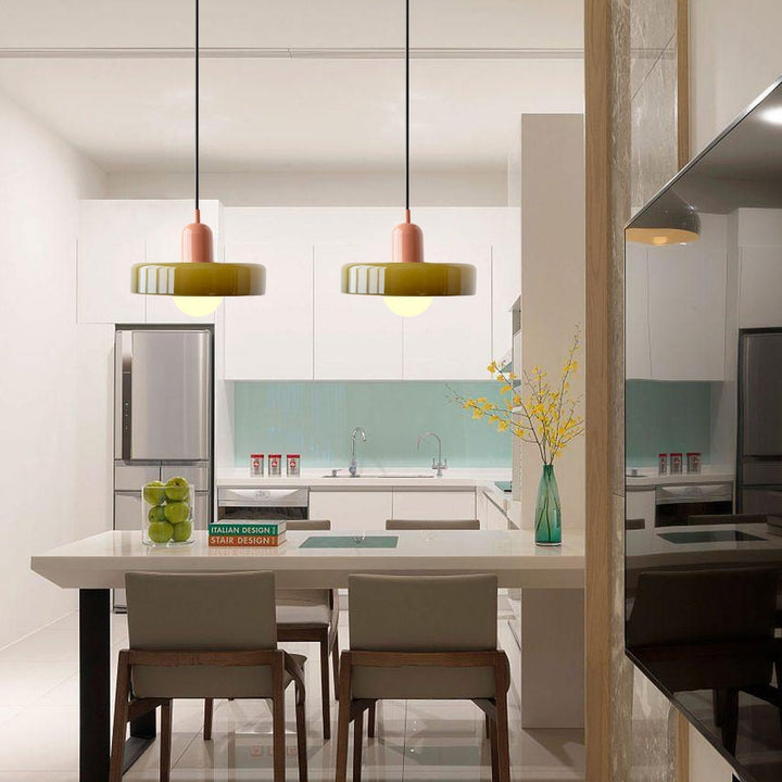Fargerik Bauhaus-Stil Pendellampe - StiloGlas | Luvikno