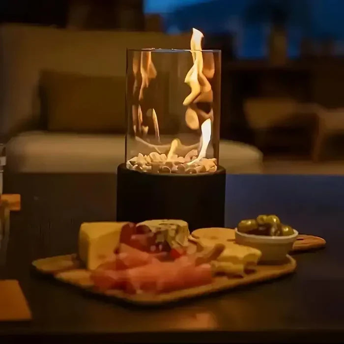 GlowLuxe - Elegant Portable Table Fire Lantern Luvikno