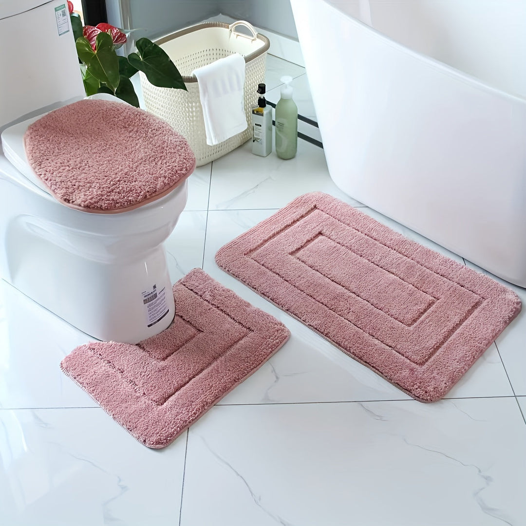 Luvikno | SoftStep Luxe Baderomsmatte Sett – Antiskli, Hurtigtørkende og Vaskbar