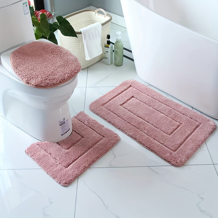 Luvikno | SoftStep Luxe Baderomsmatte Sett – Antiskli, Hurtigtørkende og Vaskbar