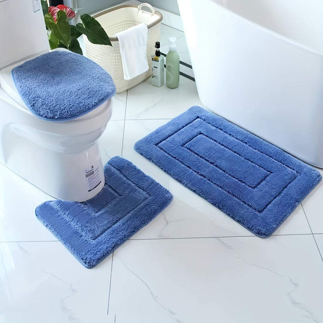 Luvikno | SoftStep Luxe Baderomsmatte Sett – Antiskli, Hurtigtørkende og Vaskbar