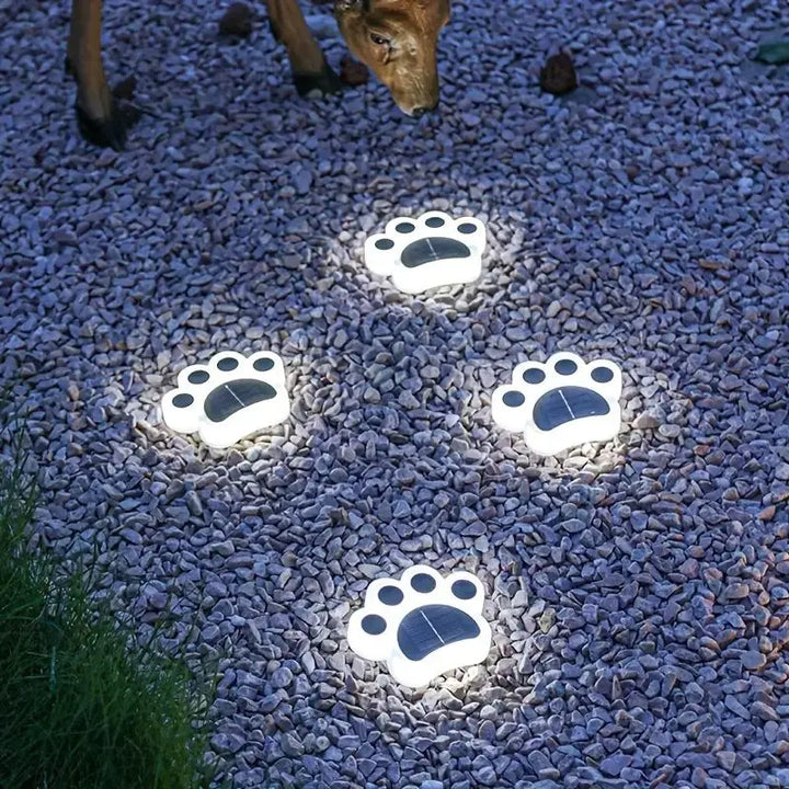 Trådløs Solcelle Poteavtrykk Hagebelysning - PawsGlow | Luvikno