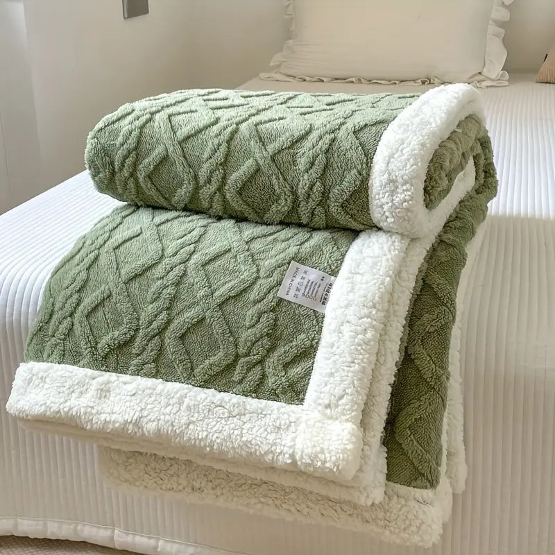 Luvikno | Fleece Kaste Teppe Sherpa Vendbar Sengeoverdrag