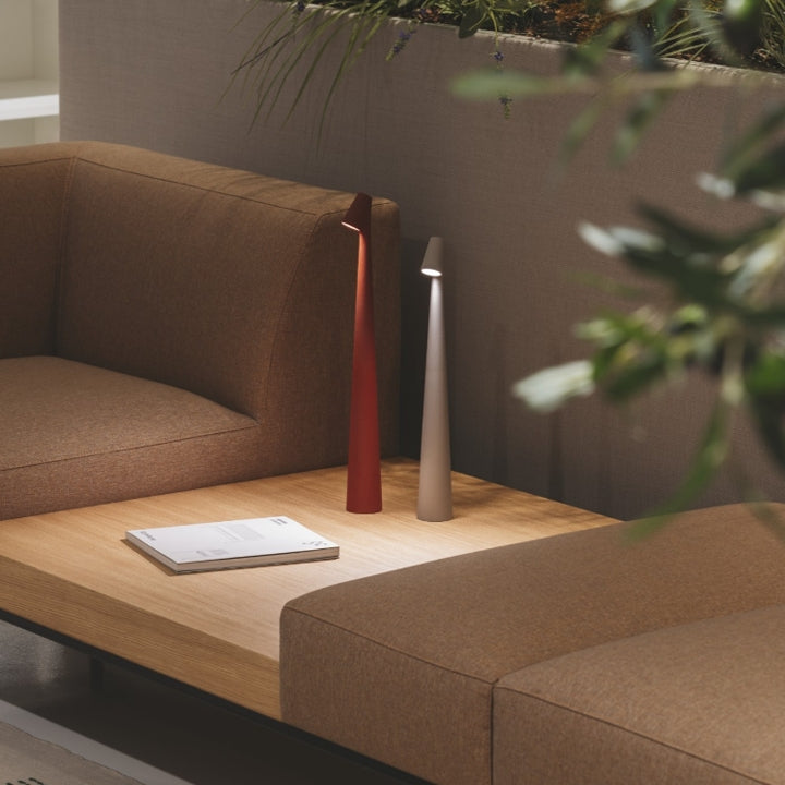 Luvikno | Skulpturell Bordlampe Trådløs LED Lampe Solid Aluminiums 10000mAh Batteri 3-Nivå Dimming CRI 90 USB-C Ladekontakt Varm Hvit 2700K