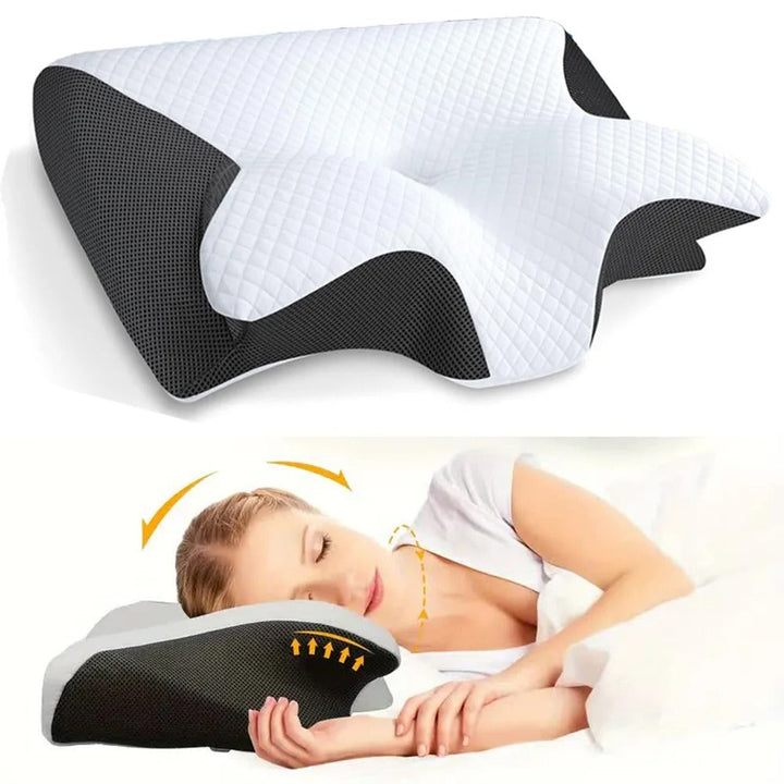 Luvikno | Butterfly Neck Support Memory Pillow | Ergonomisk, Hypoallergenisk & Ideell for Alle Søvnstilllinger