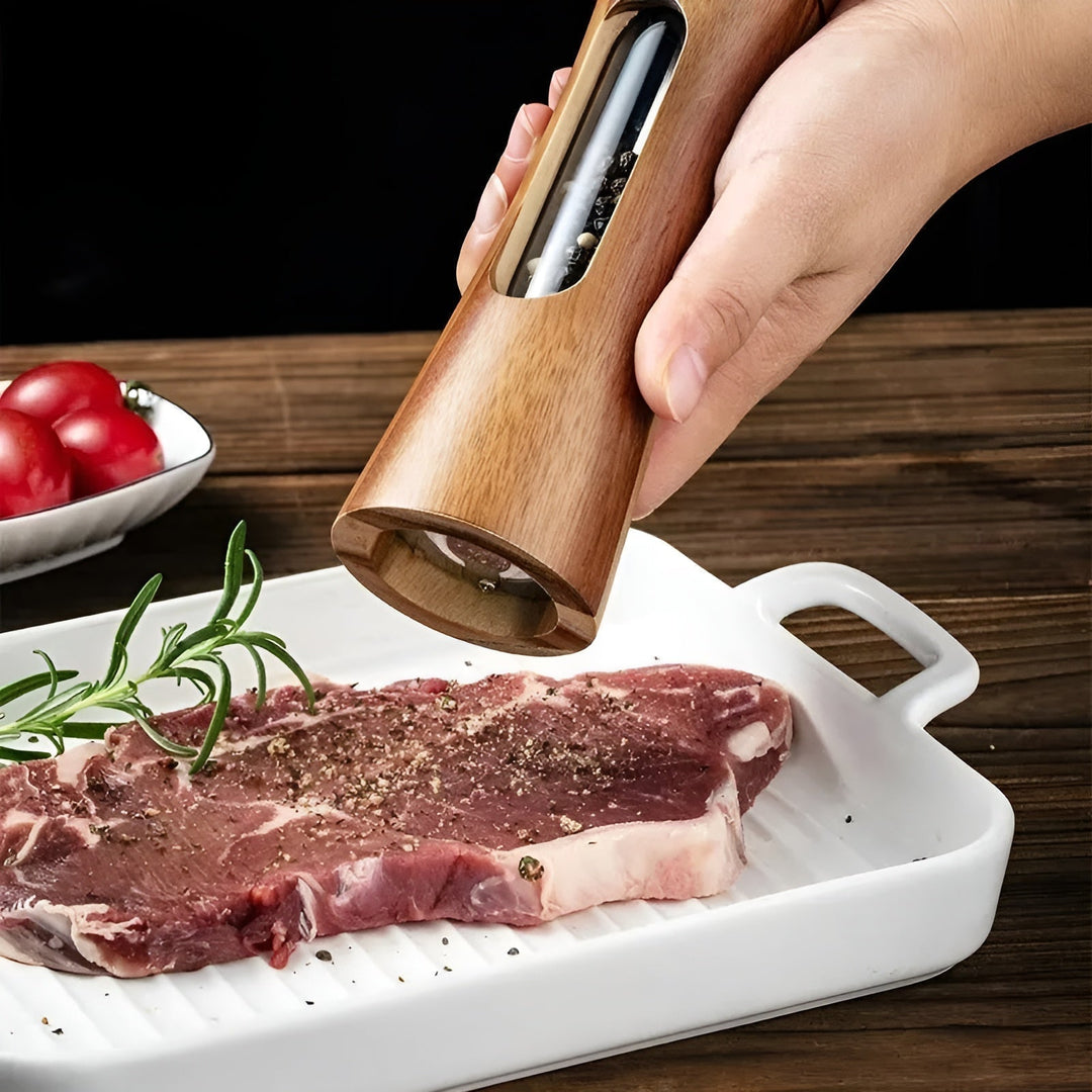 Luvikno | SpiceCraft Manuell Salt- og Pepperkvernsett – Tre design med akrylvindu Justerbare malingsnivåer