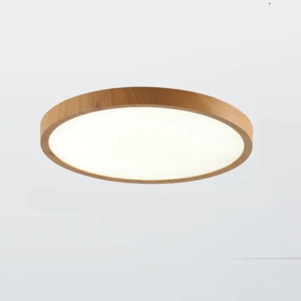 Luvikno | Moderne Sirkulær Taklampe med Justerbart LED-belysning i Varm Valnøttfarge for Stue og Soverom