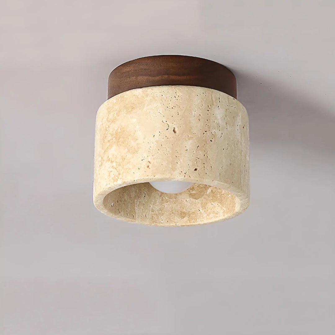 Rustikk Travertin Taklampe - TravaGlow | Luvikno