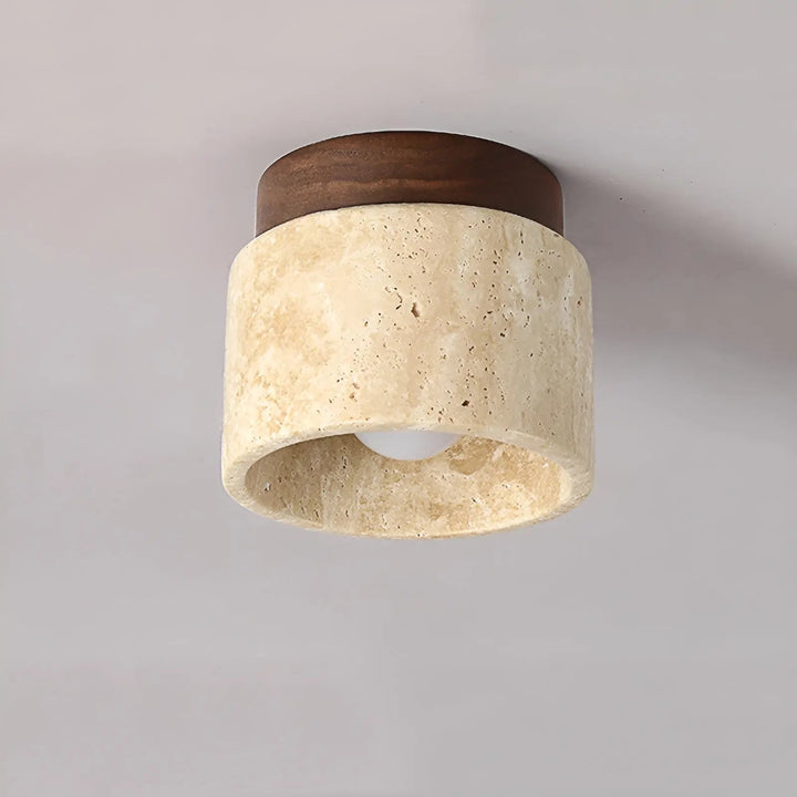 Rustikk Travertin Taklampe - TravaGlow | Luvikno