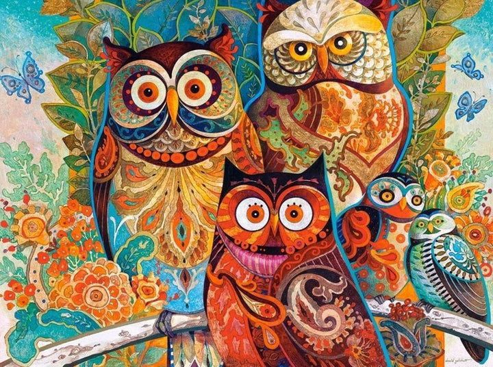 Abstract Owls - Van-Go Mal- etter-nummer Sett | Luvikno