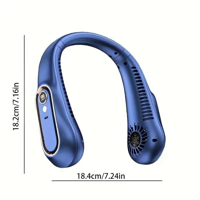 1pc Vaneless Hanging Neck Fan, Portable USB Cooler Fan Med 5 Hastigheter Og Digitale Skjerm - Super Sterk Teknologi Og Bladeless Design For Utendørsbruk | Luvikno
