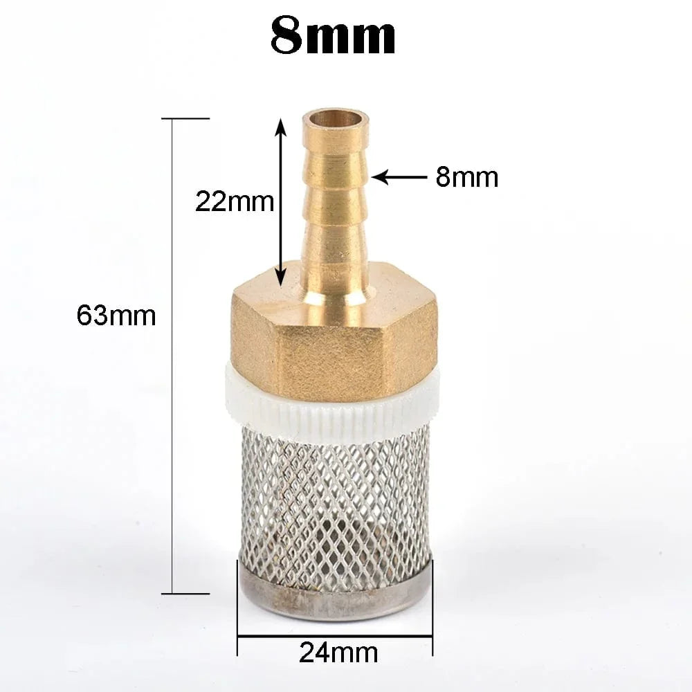 6-19mm Rustfritt Stål Nettfilter 1/2" hunn tomme hagevanning pumpe beskyttelseslange vannrensningsnett messingfilter | Luvikno