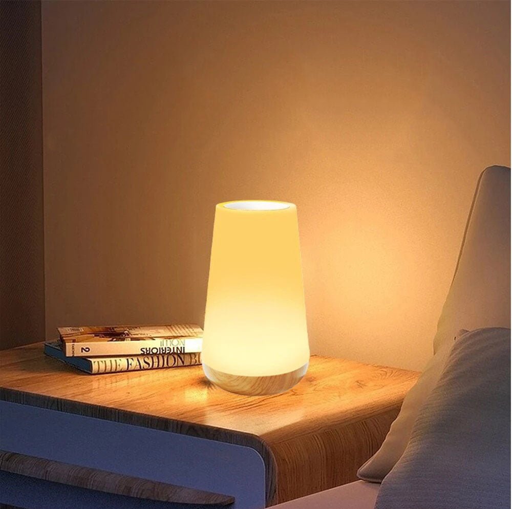 LED Bordlampe med Trebase og Berøringskontroll Luvikno