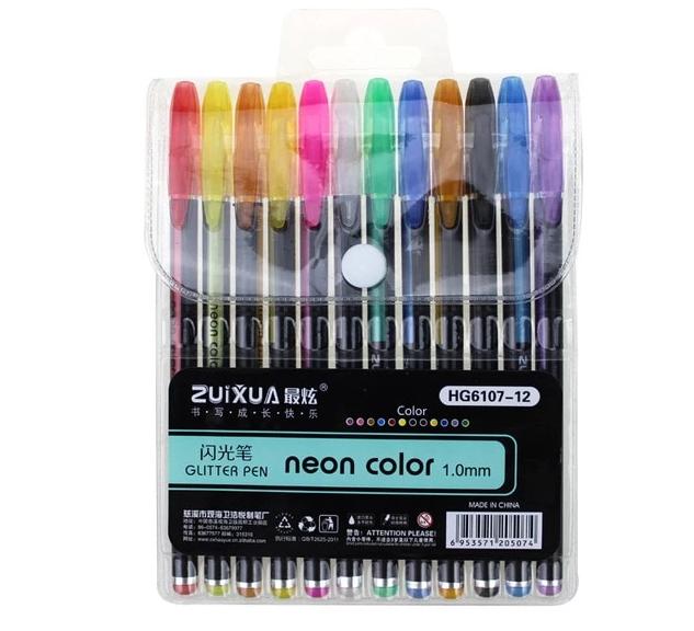 Glitzerly Glitter Gel Penner Set | Luvikno