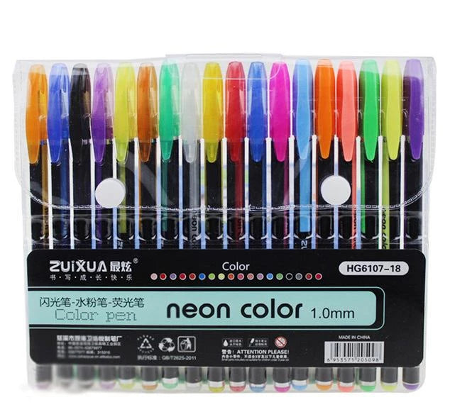 Glitzerly Glitter Gel Penner Set | Luvikno