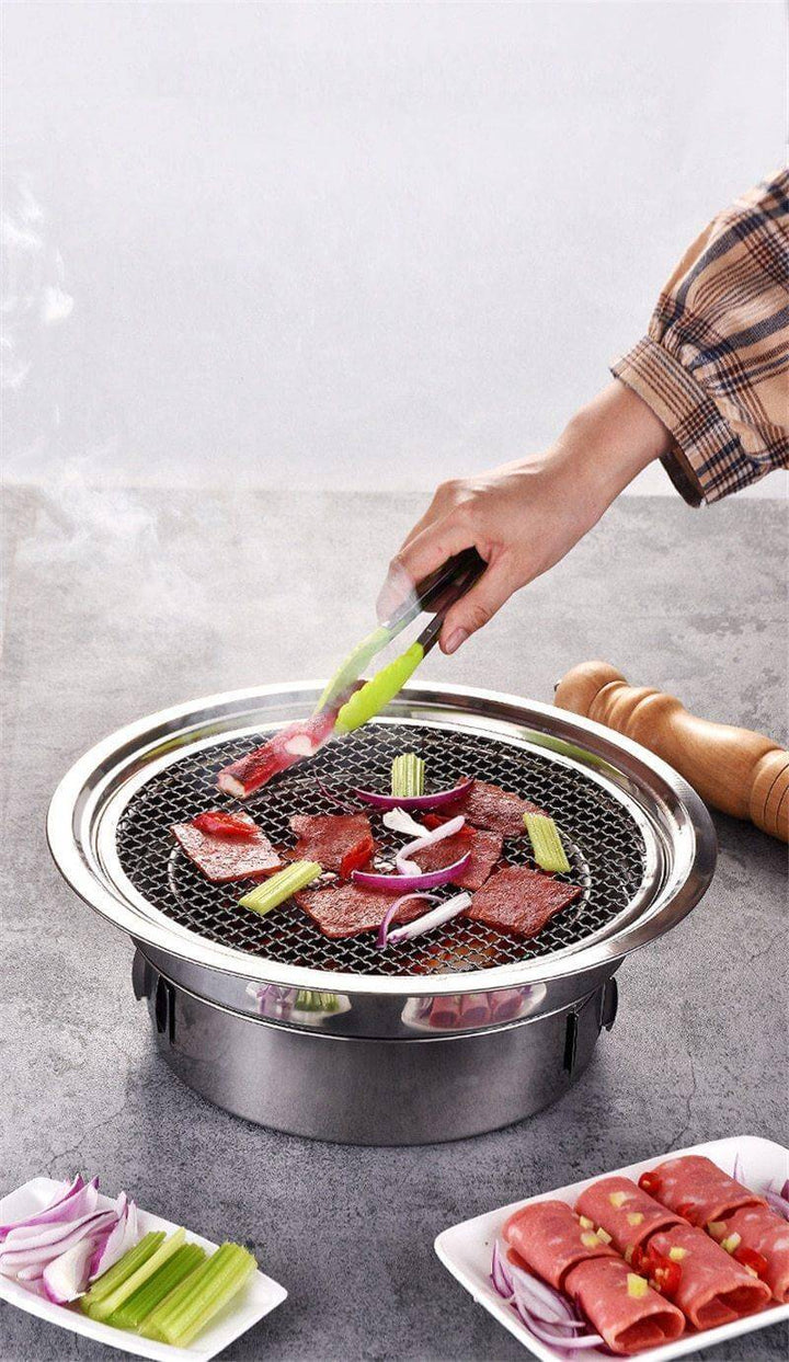 Bærbar Koreansk Stil Rustfritt Stål Kull Campinggrill | Luvikno