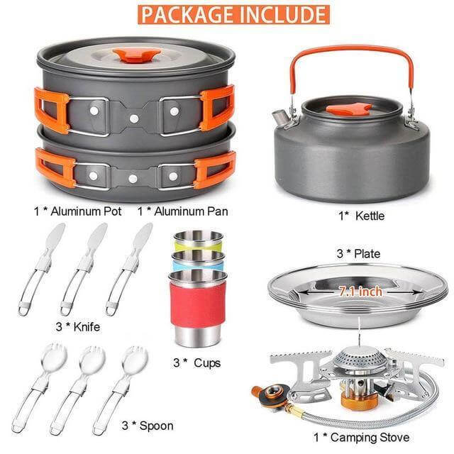 Spider X Camping Stove Set med kokeutstyr | Luvikno