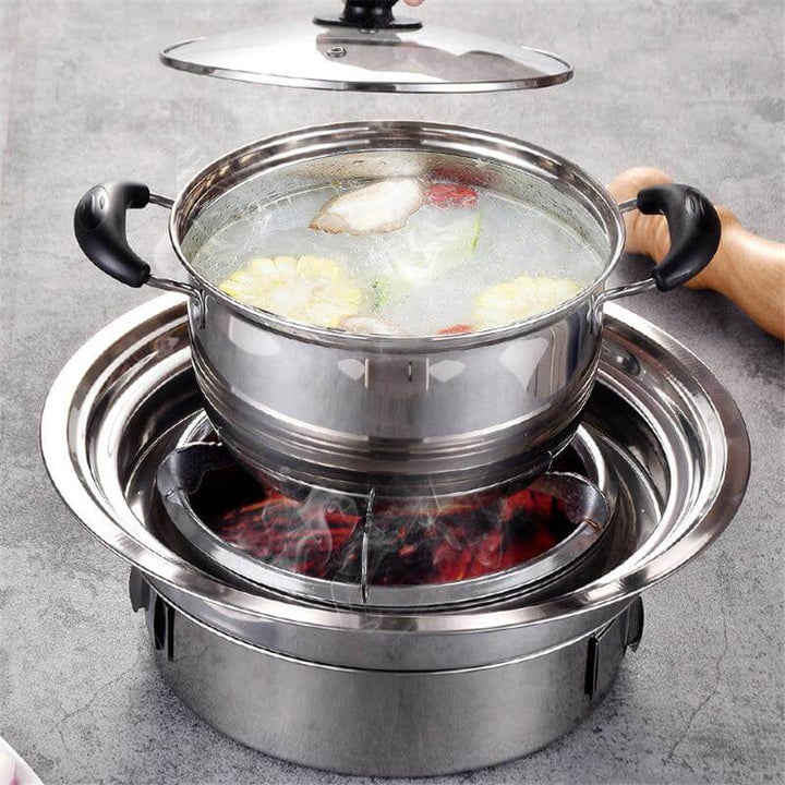 Bærbar Koreansk Stil Rustfritt Stål Kull Campinggrill | Luvikno