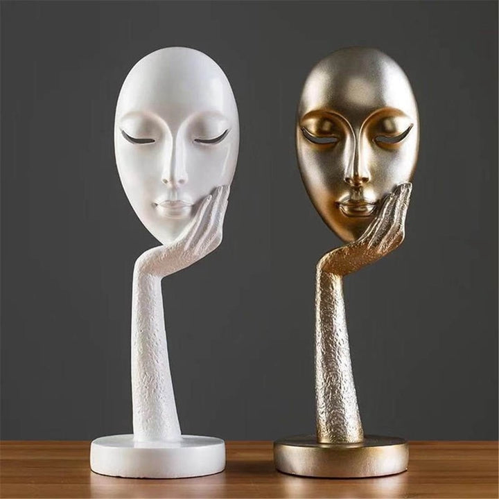 Moderne Abstrakt Menneske Ansikt Kunst Statue | Luvikno