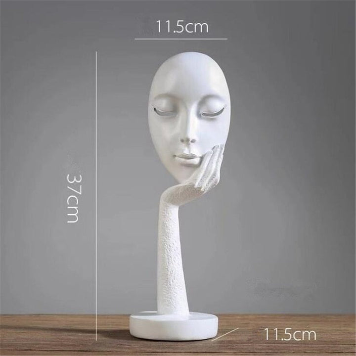 Moderne abstrakt menneskelig ansiktskunststatue | Luvikno