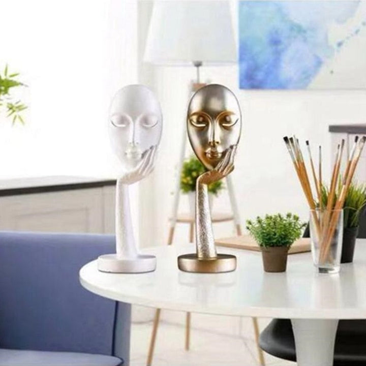 Moderne Abstrakt Menneske Ansikt Kunst Statue | Luvikno