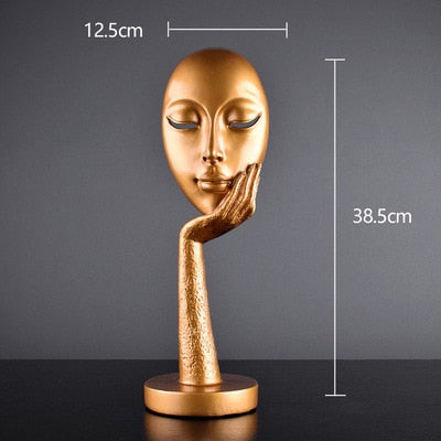 Moderne abstrakt menneskelig ansiktskunststatue | Luvikno