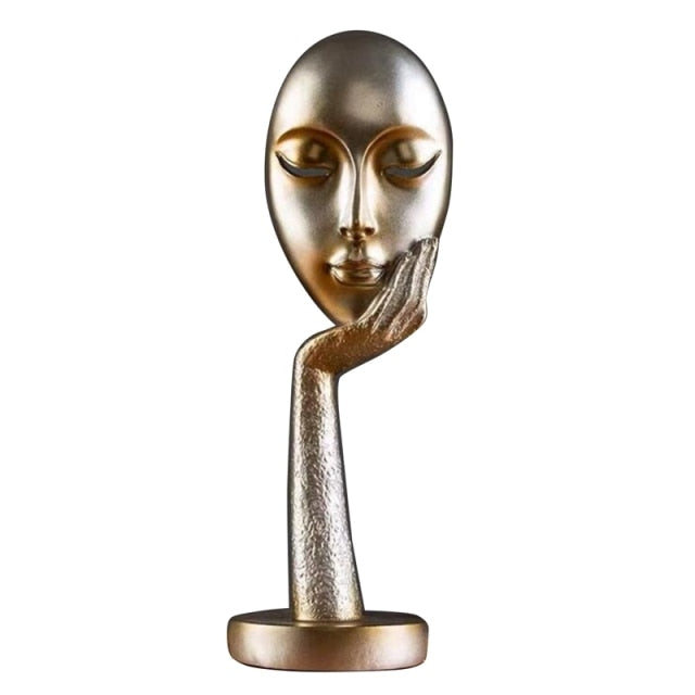 Moderne Abstrakt Menneske Ansikt Kunst Statue | Luvikno