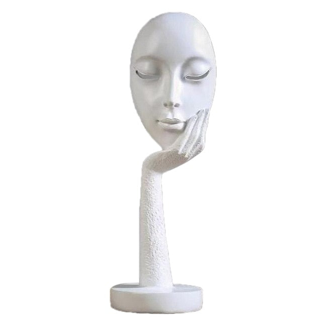 Moderne abstrakt menneskelig ansiktskunststatue | Luvikno
