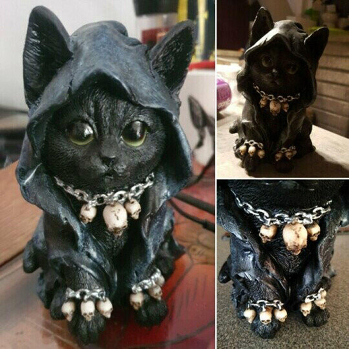 Resin Luviknoack Cat Statue Decor | Luvikno
