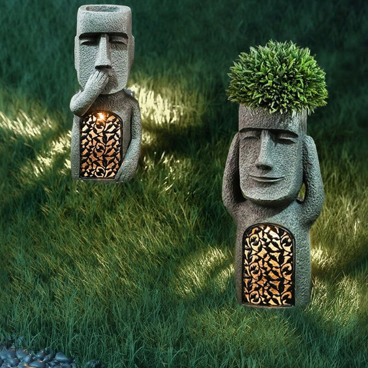 Easter Island Statue Garden Flower Pot | Luvikno