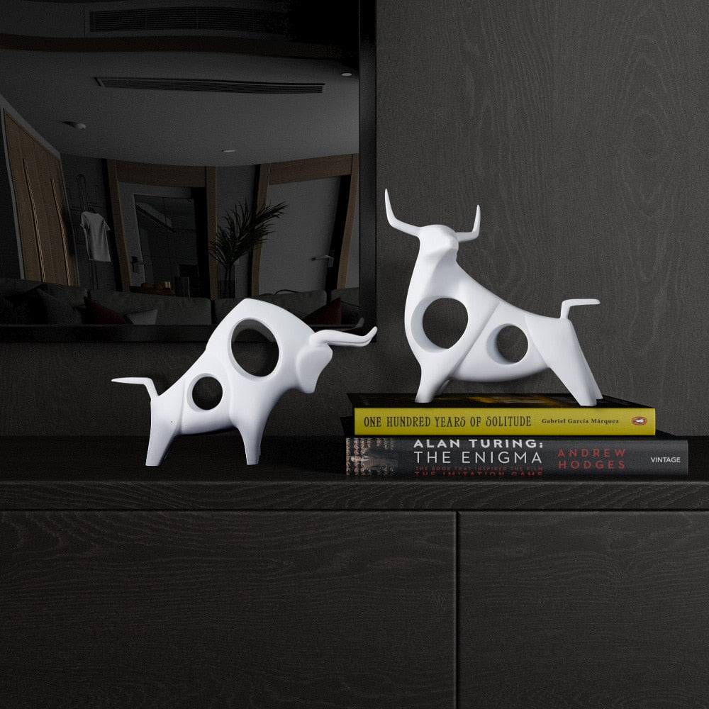 Nordisk Stil Bull Skulptur Hjem Decor | Luvikno