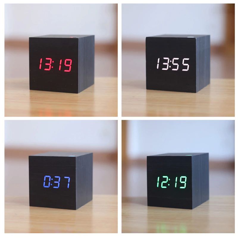 Digital Clock Cube i moderne tredesign Luvikno