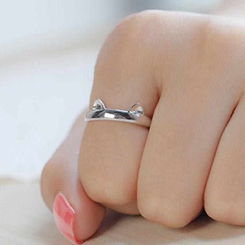 Sølvbelagt Katt Ring | Luvikno