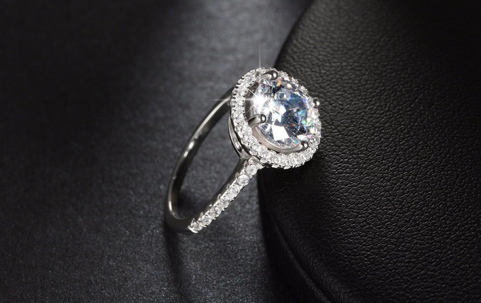 Sirkulær Krystall Kant 1.4ct CZ Ring | Luvikno