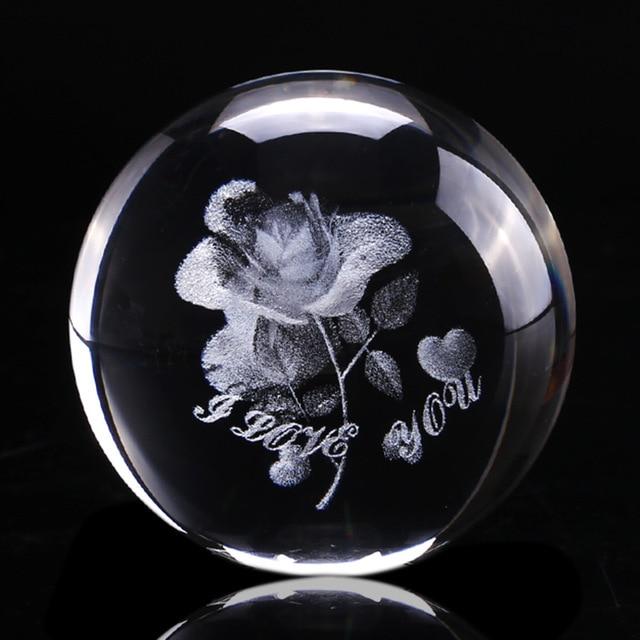 3D Rose Crystal Ball "I Love You" | Luvikno