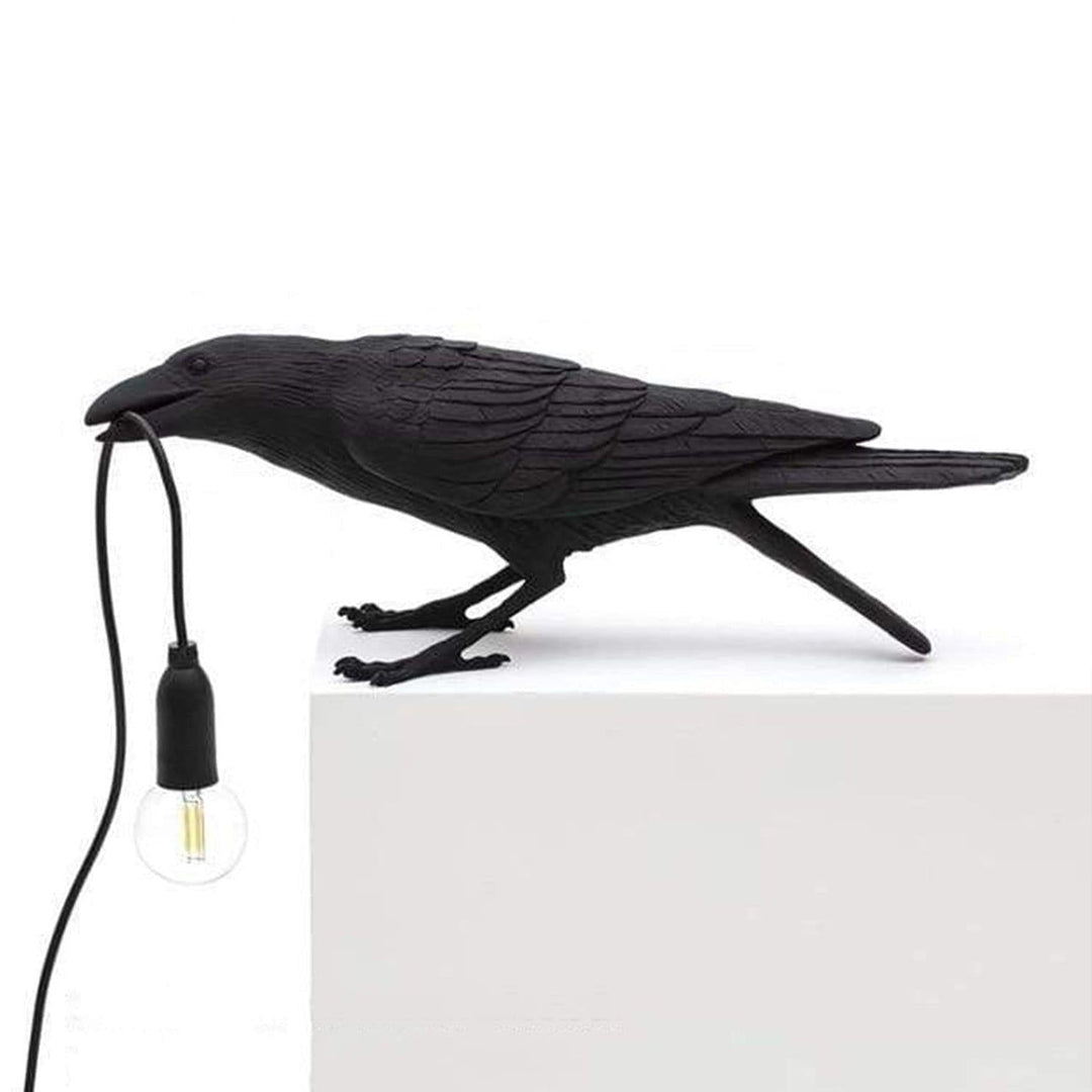 NachtRaaf Ambient Lampe – Dekorativ fuglelampe laget av harpiks for varmt lys | Luvikno