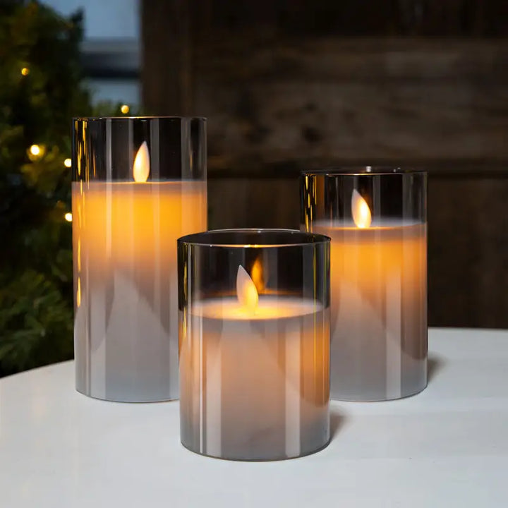 Stearinlys Glass Bordlampe Sett Luvikno