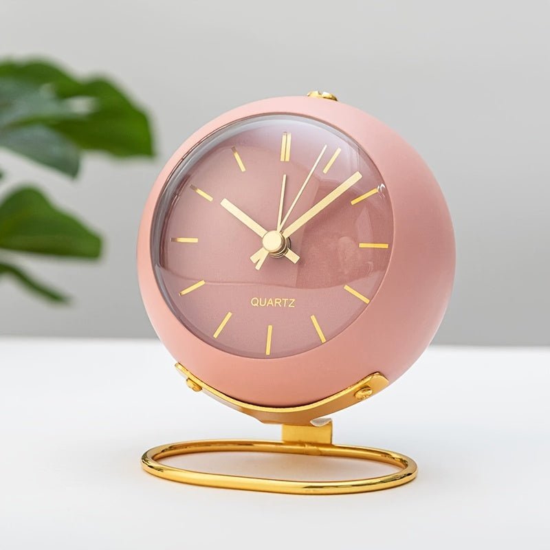 Luvikno | Buzzley Retro Stille Vekkerklokke – Vintage Metall Analog Klokke med Nattlys