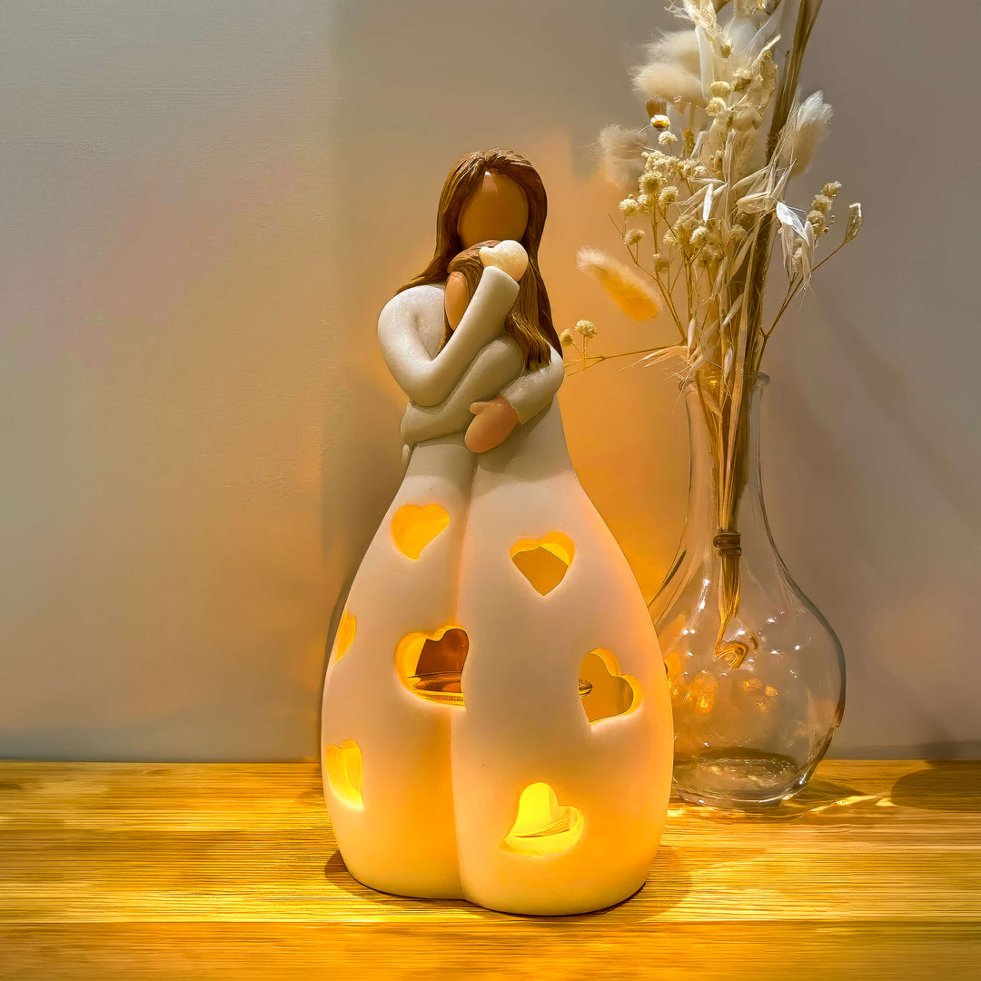 Bordlampe Romantisk Harpiks Varm Hjerte Lys Luvikno