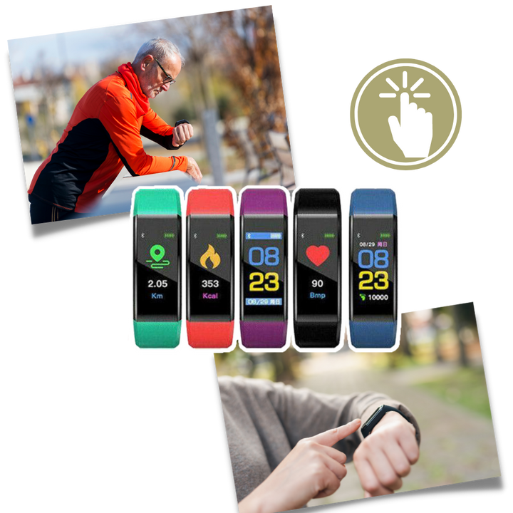 Senior Smartwatch med hjertefrekvens- og blodtrykksovervåking | Luvikno