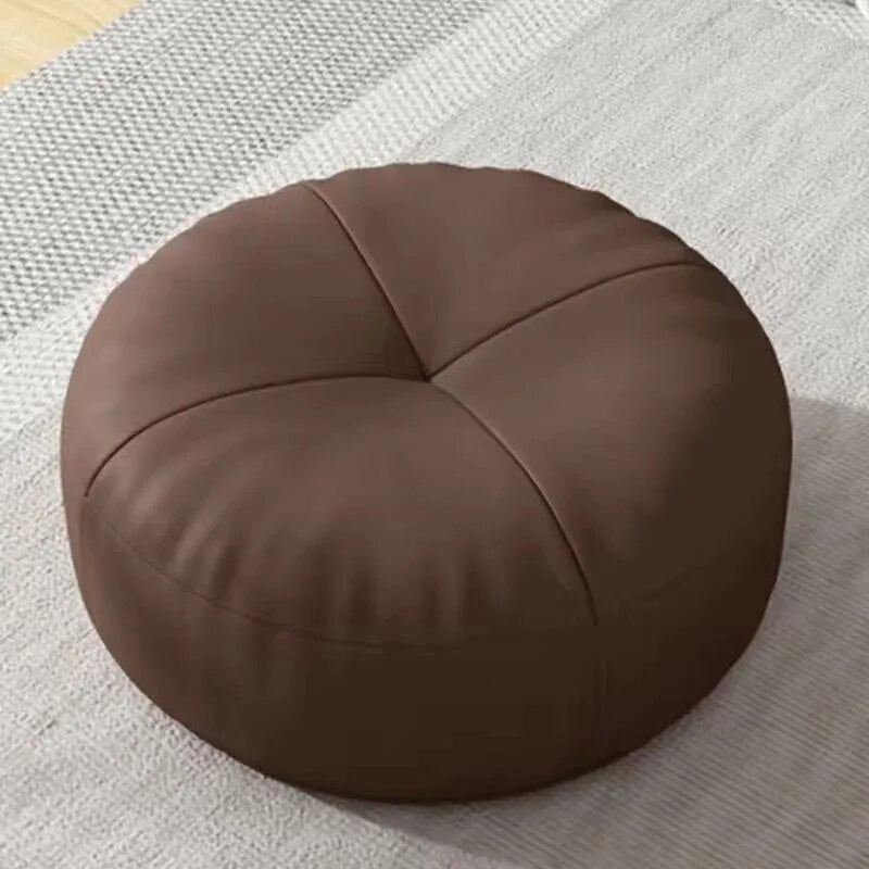 ZenCushion – Runde japanske setekuddeler laget av nappa-lær i Tatami-stil | Luvikno