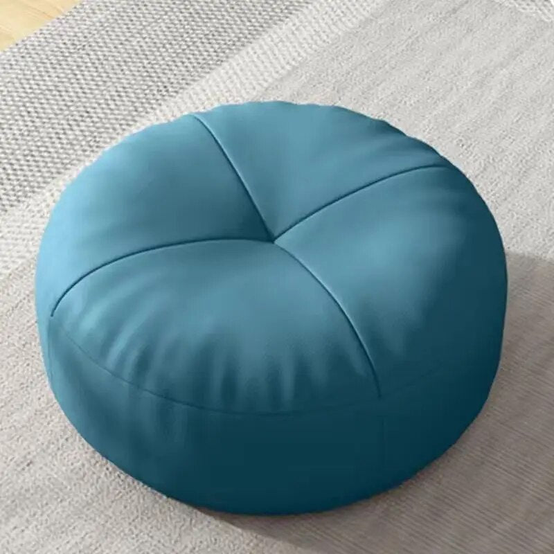 ZenCushion – Runde japanske setekuddeler laget av nappa-lær i Tatami-stil | Luvikno