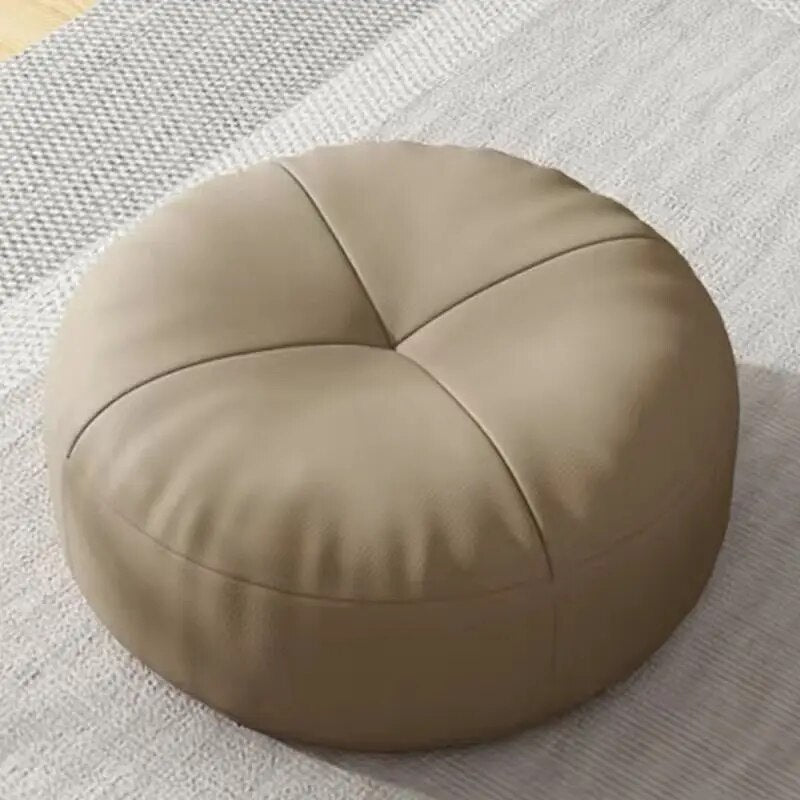 ZenCushion – Runde japanske setekuddeler laget av nappa-lær i Tatami-stil | Luvikno