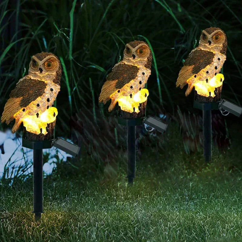 Solcel-drevet ugle hage lampe - OwlGlow | Luvikno